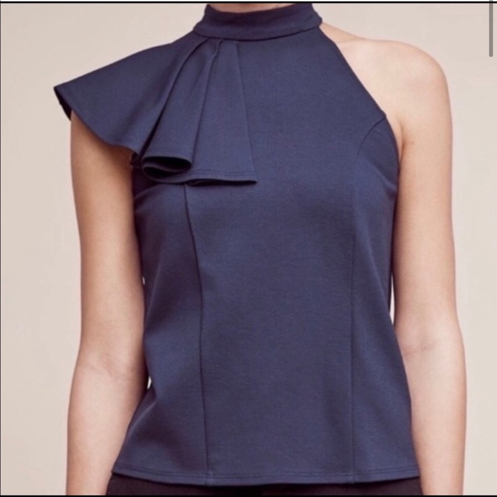 Anthropologie Eri + Ali Ruffle Shoulder Top
